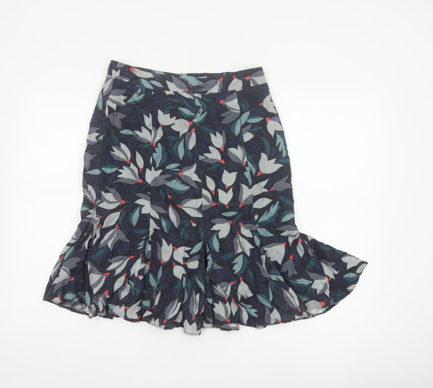 Brora Women Multicoloured Floral UK 10 Knee Length Flared Ruffle Skirt
