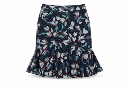 Brora Women Multicoloured Floral UK 10 Knee Length Flared Ruffle Skirt