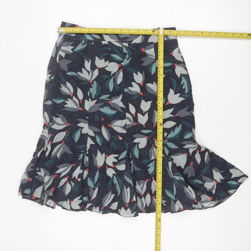 Brora Women Multicoloured Floral UK 10 Knee Length Flared Ruffle Skirt