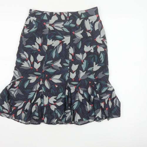 Brora Women Multicoloured Floral UK 10 Knee Length Flared Ruffle Skirt