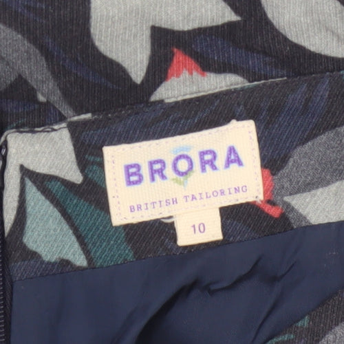 Brora Women Multicoloured Floral UK 10 Knee Length Flared Ruffle Skirt