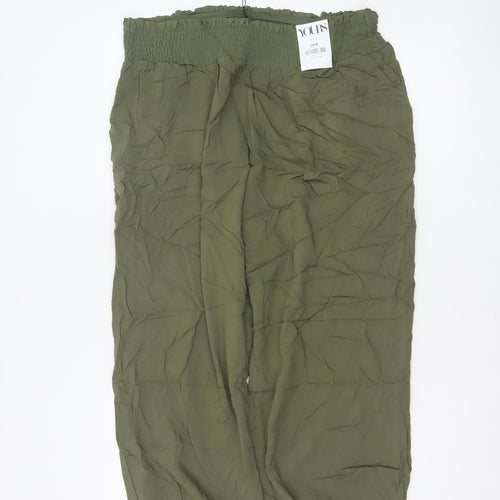 Yours Women Green UK 18 Viscose Harem Trousers Elasticated Drawstring