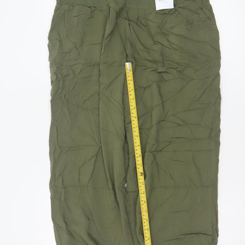 Yours Women Green UK 18 Viscose Harem Trousers Elasticated Drawstring