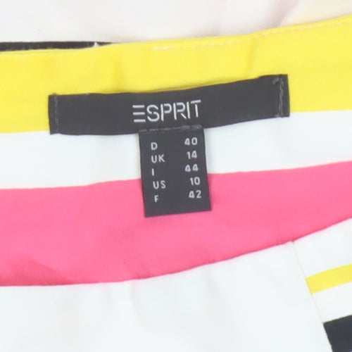 Esprit Women’s Multicoloured UK 14 Striped A-Line Knee Skirt