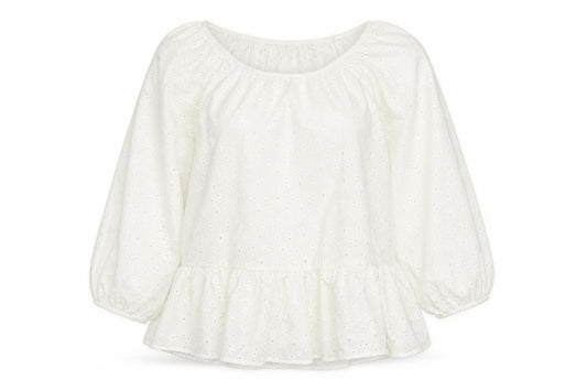 Dorothy Perkins Women Ivory UK 10 Tall Basic Broderie Blouse