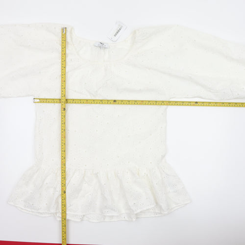 Dorothy Perkins Women Ivory UK 10 Tall Basic Broderie Blouse