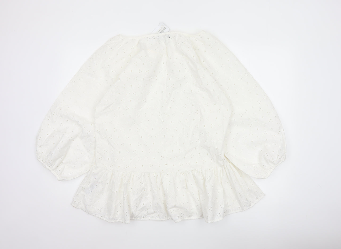 Dorothy Perkins Women Ivory UK 10 Tall Basic Broderie Blouse