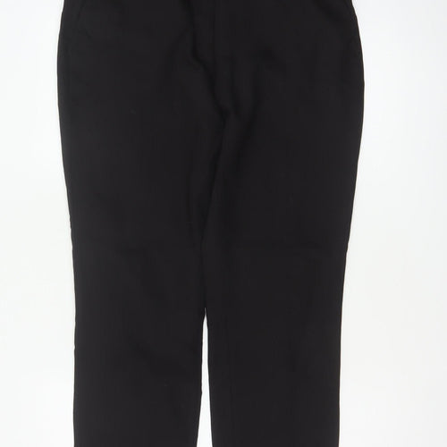 Zara Basic Women Black UK 16 Straight Leg Stretch Trousers