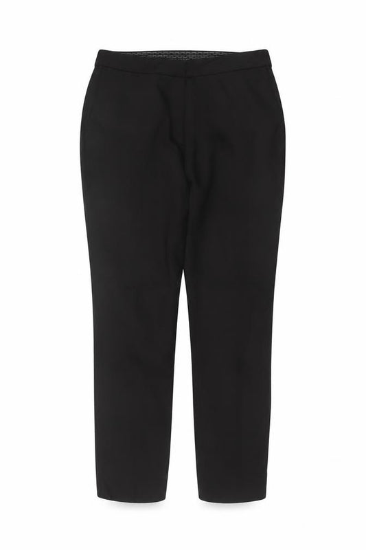 Front view of Zara Basic Women Black UK 16 Straight Leg Stretch Trousers