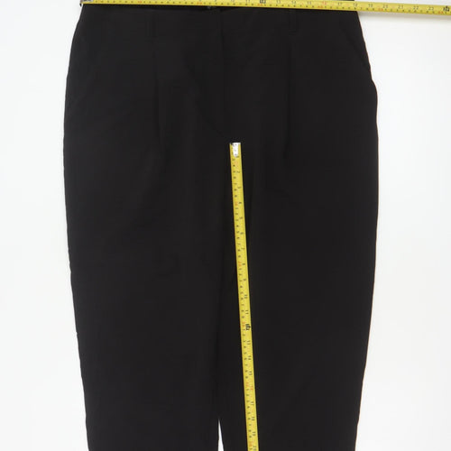 New Look Women’s Black UK 16 Tapered Tie Belt Dress Trousers