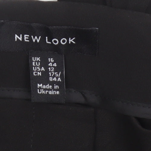 New Look Women’s Black UK 16 Tapered Tie Belt Dress Trousers
