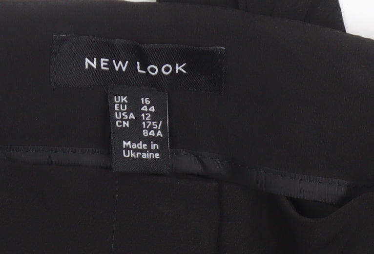 New Look Women’s Black UK 16 Tapered Tie Belt Dress Trousers