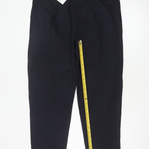 Zara Women Black UK 14 Carrot Fit Tapered Tailored Trousers