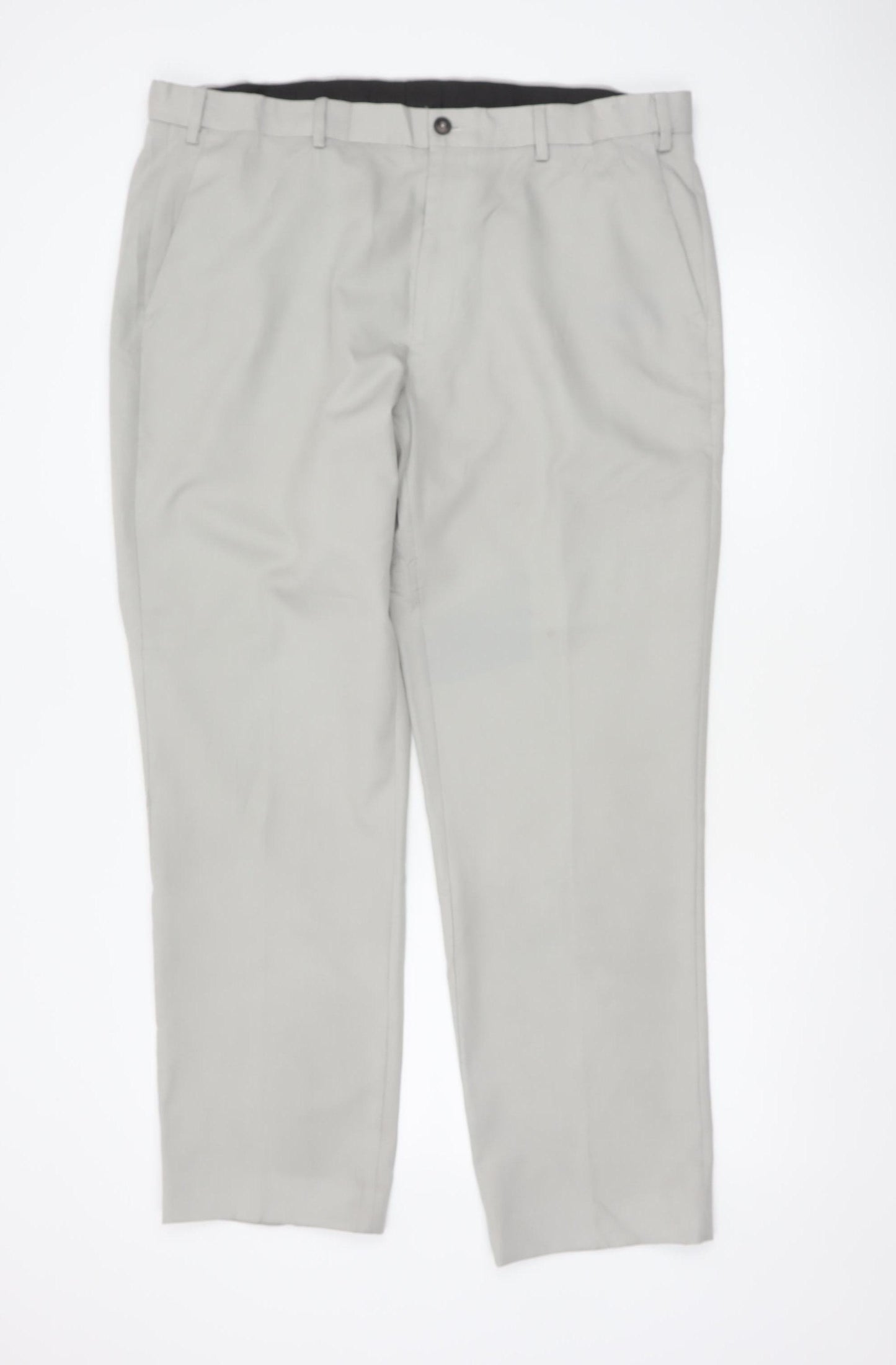 Marks & Spencer Men's Grey 40R Regular Fit Dress Trousers