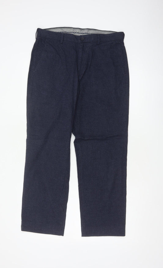 Marks and Spencer Men’s Blue 32/29 Regular Straight Chino Trousers