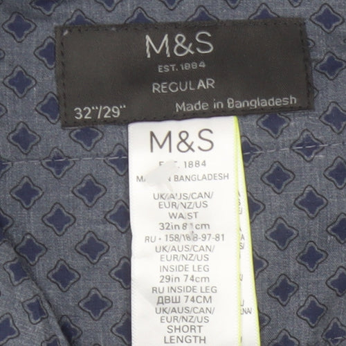 Marks and Spencer Men’s Blue 32/29 Regular Straight Chino Trousers