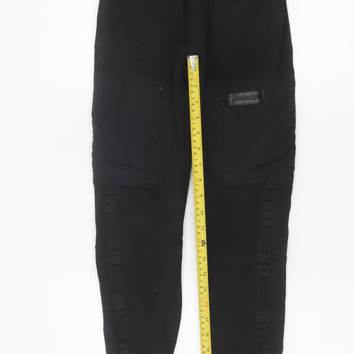 Nike Boys Black Air Max Jogger Trousers Size S 128-137cm Zip Pockets