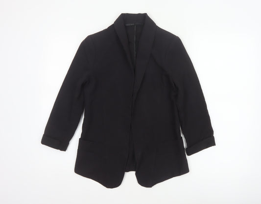Crafted Women Black UK 6 Shawl Lapel Long Tuxedo Blazer