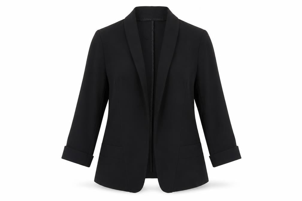 Crafted Women Black UK 6 Shawl Lapel Long Tuxedo Blazer
