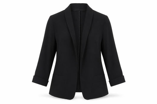 Crafted Women Black UK 6 Shawl Lapel Long Tuxedo Blazer