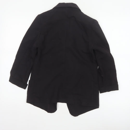 Crafted Women Black UK 6 Shawl Lapel Long Tuxedo Blazer