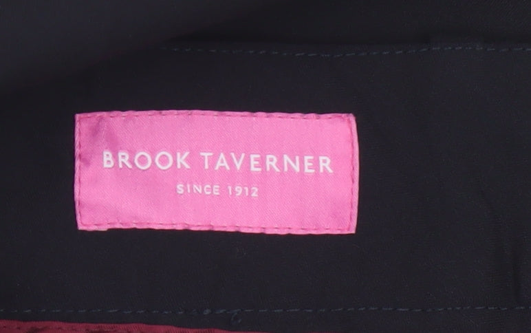 Brook Taverner Womens Black UK 14 Straight Tailored Dress Pants