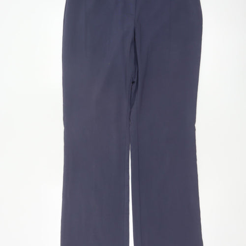 M&S Women’s Navy Blue UK 12 Straight Leg Stretch Work Trousers
