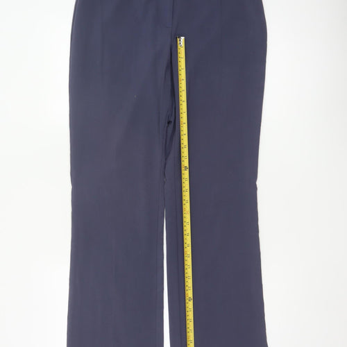M&S Women’s Navy Blue UK 12 Straight Leg Stretch Work Trousers