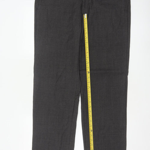 Marks & Spencer Men Grey 36 Regular Wool Dress Trousers 36x33