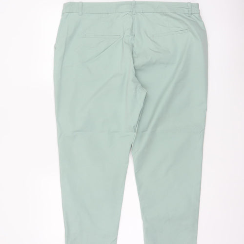 Marks and Spencer Women’s Sea Green UK 16 Short Tapered Chino Trousers