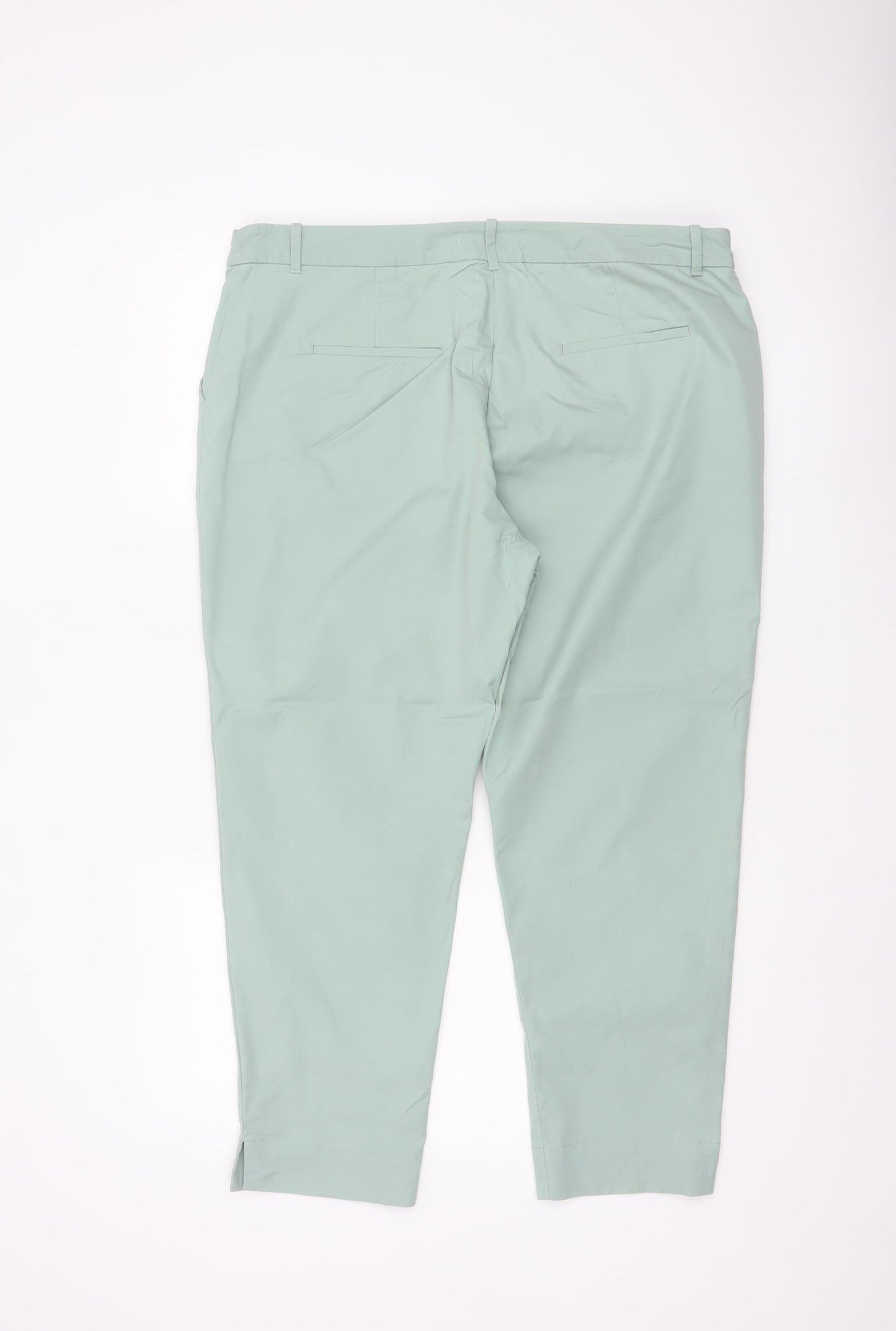 Marks and Spencer Women’s Sea Green UK 16 Short Tapered Chino Trousers
