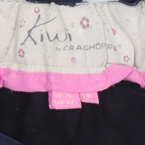 Craghoppers Kiwi Womens Blue UK 16 Regular Straight Outdoor Trousers