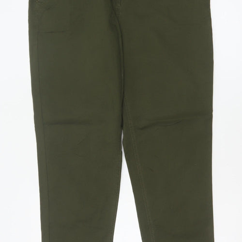 Next Women’s Green UK 12 Tall Slim Tapered Cotton Stretch Chino Trousers