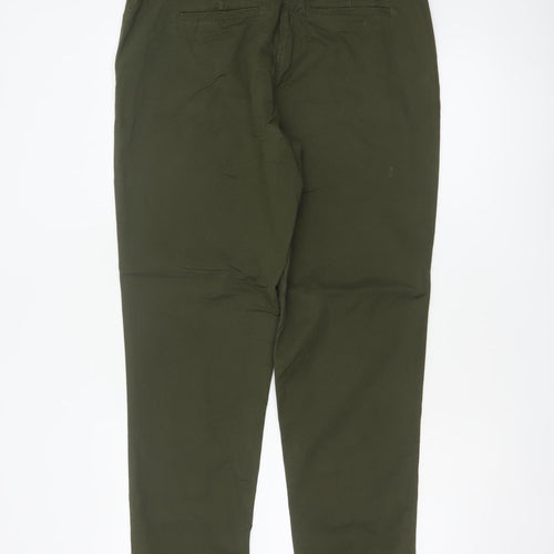 Next Women’s Green UK 12 Tall Slim Tapered Cotton Stretch Chino Trousers