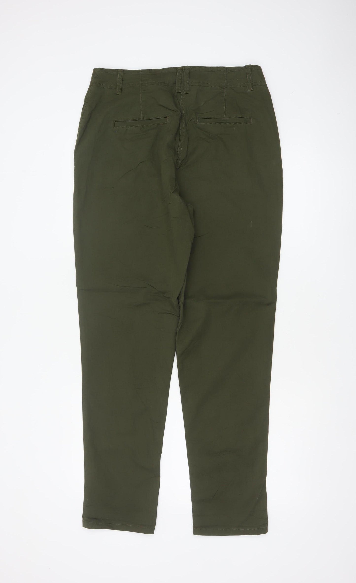 Next Women’s Green UK 12 Tall Slim Tapered Cotton Stretch Chino Trousers