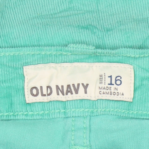 Old Navy Women's Green Corduroy Skinny Trousers Size 16