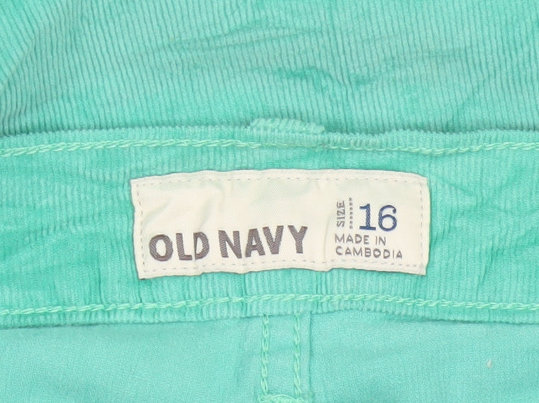 Old Navy Women's Green Corduroy Skinny Trousers Size 16