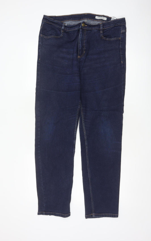 Marks and Spencer Women Blue UK 16 Straight Regular Stretch Jeans