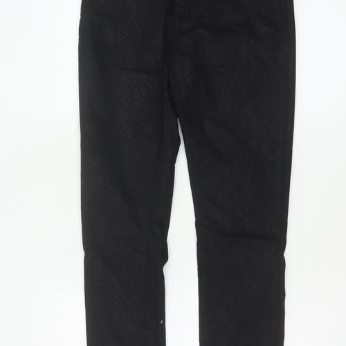 Fiveunits Women Black Animal Print Size 28 Oliva Skinny Trousers