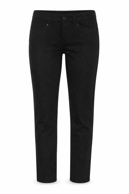 Fiveunits Women Black Animal Print Size 28 Oliva Skinny Trousers