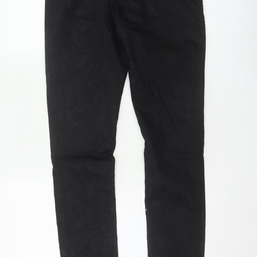 Fiveunits Women Black Animal Print Size 28 Oliva Skinny Trousers