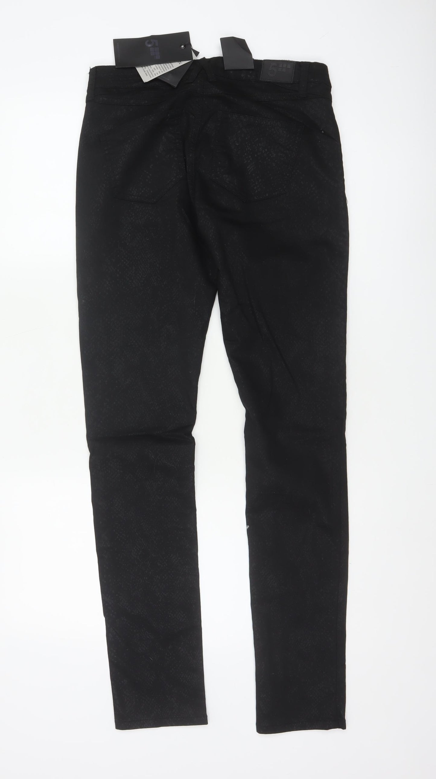 Fiveunits Women Black Animal Print Size 28 Oliva Skinny Trousers