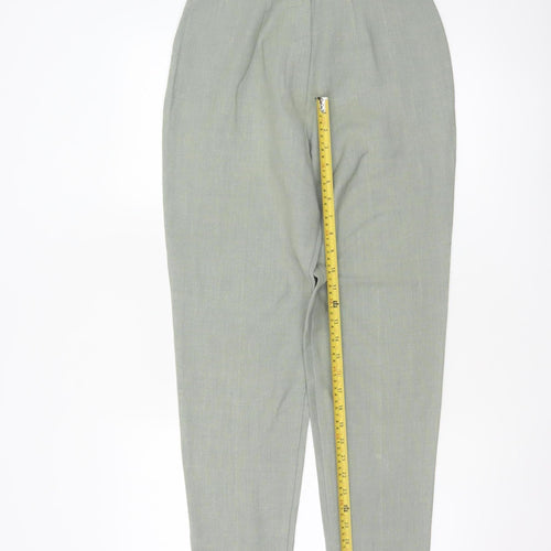 St Michael Marks & Spencer Women Green UK 10 Linen Blend Tapered Trousers