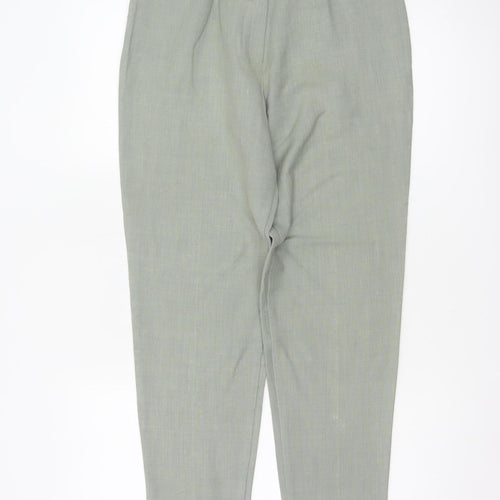 St Michael Marks & Spencer Women Green UK 10 Linen Blend Tapered Trousers