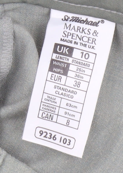 St Michael Marks & Spencer Women Green UK 10 Linen Blend Tapered Trousers