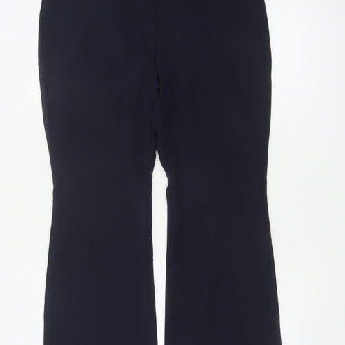 M&S Women’s Navy Blue UK 12 Short Flared Tailored Trousers