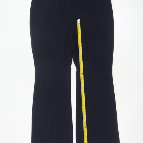 M&S Women’s Navy Blue UK 12 Short Flared Tailored Trousers