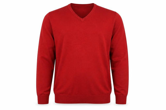 Blue Harbour Men’s Red 2XL V-Neck Acrylic Knit Pullover Jumper
