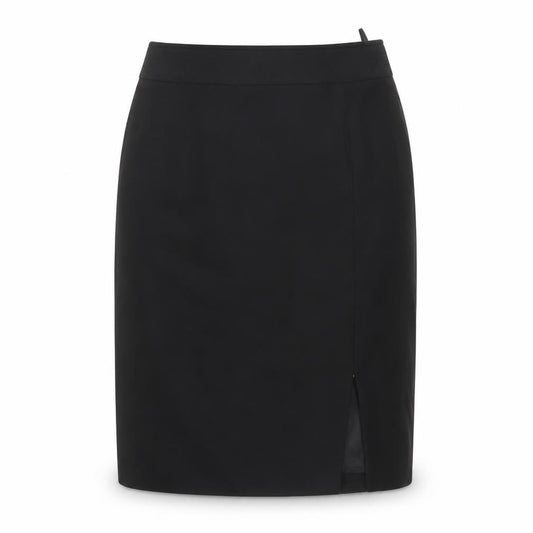 Woolworths Women Black UK 10 Knee Length Pencil Skirt Lined Slit