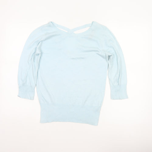 Dorothy Perkins Women Blue UK 10 Pullover V Back Knit Jumper